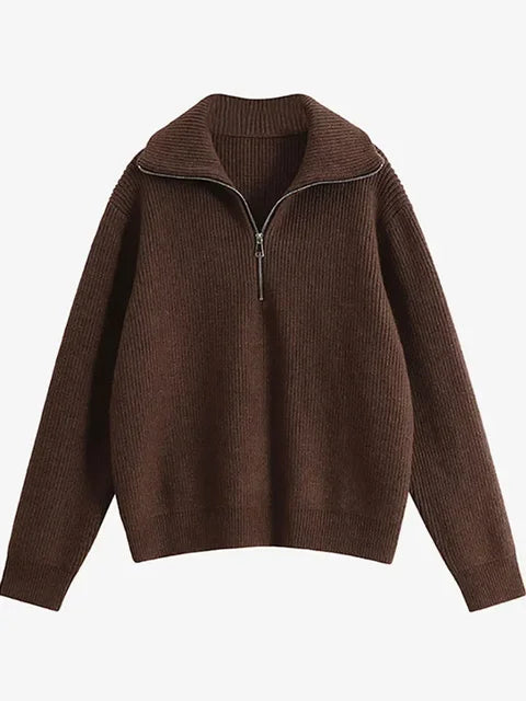 Mari Turtleneck Quarter Zip Sweater