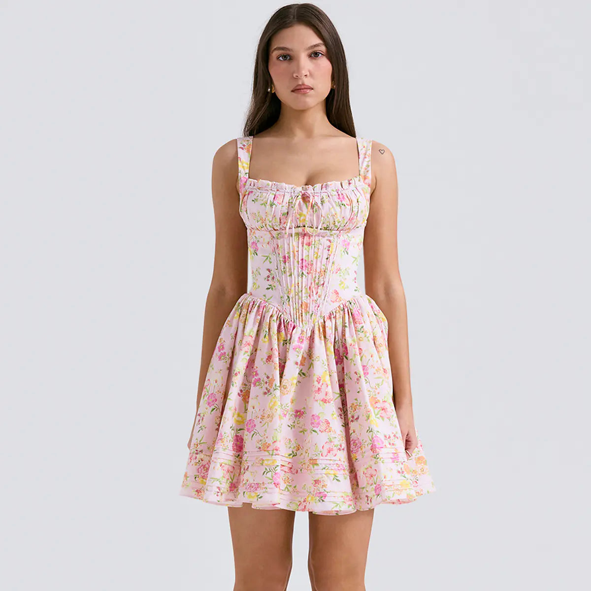 Olina Floral Ruffle Mini Dress