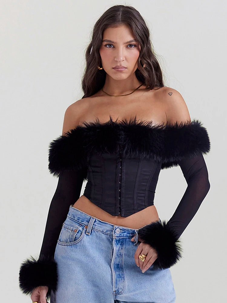 Emmi Feather Corset Top