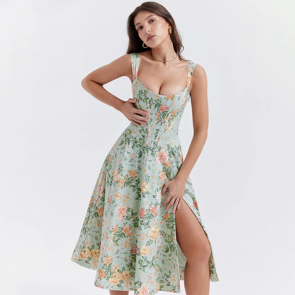 Robe longue d'été fleurie June