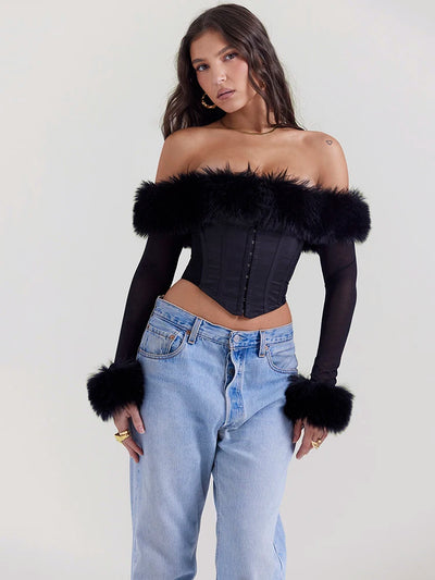 Emmi Feather Corset Top