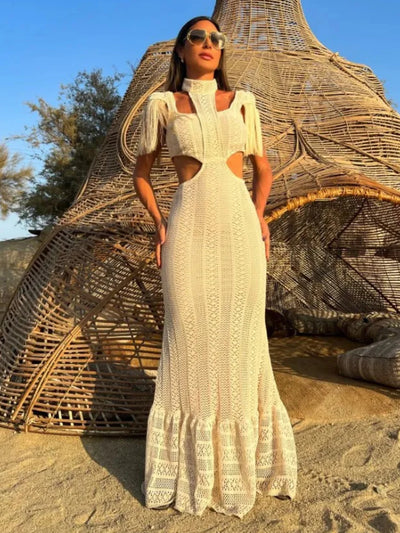 Sora Tassel Hollow Waist Maxi Dress