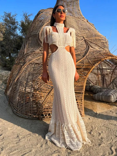 Sora Tassel Hollow Waist Maxi Dress