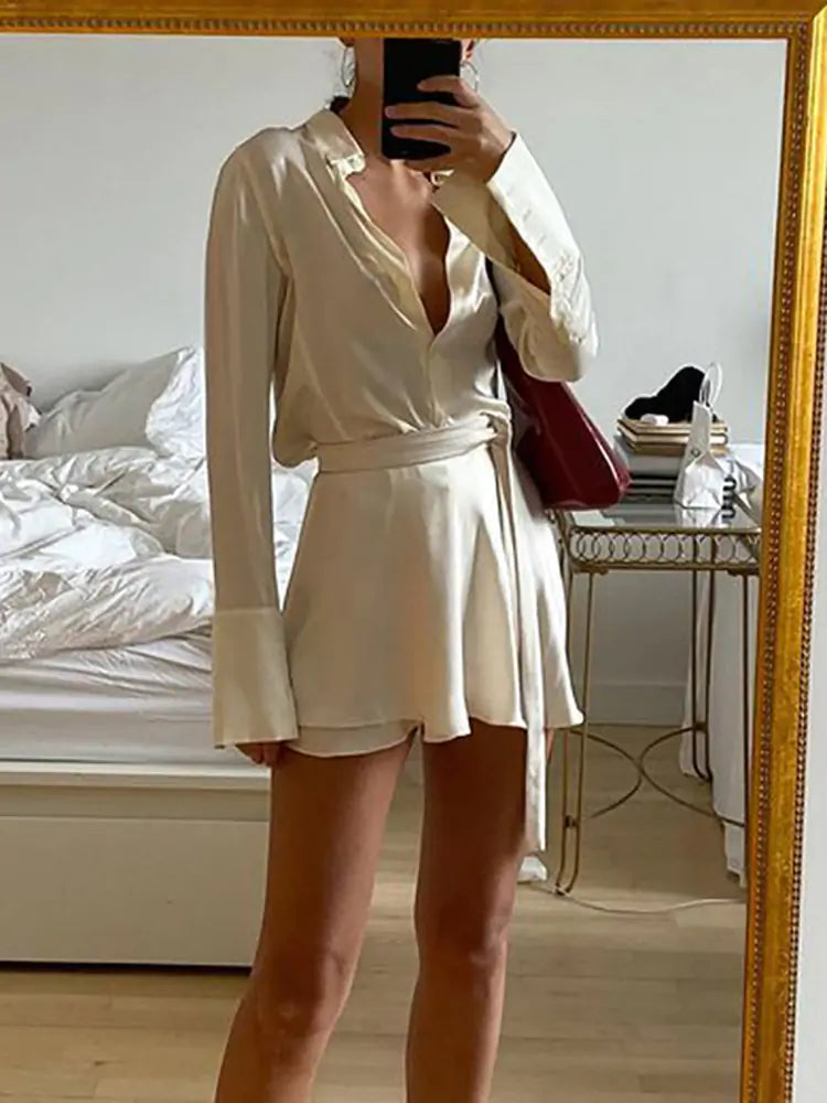 Ensemble robe d'été en satin deux pièces