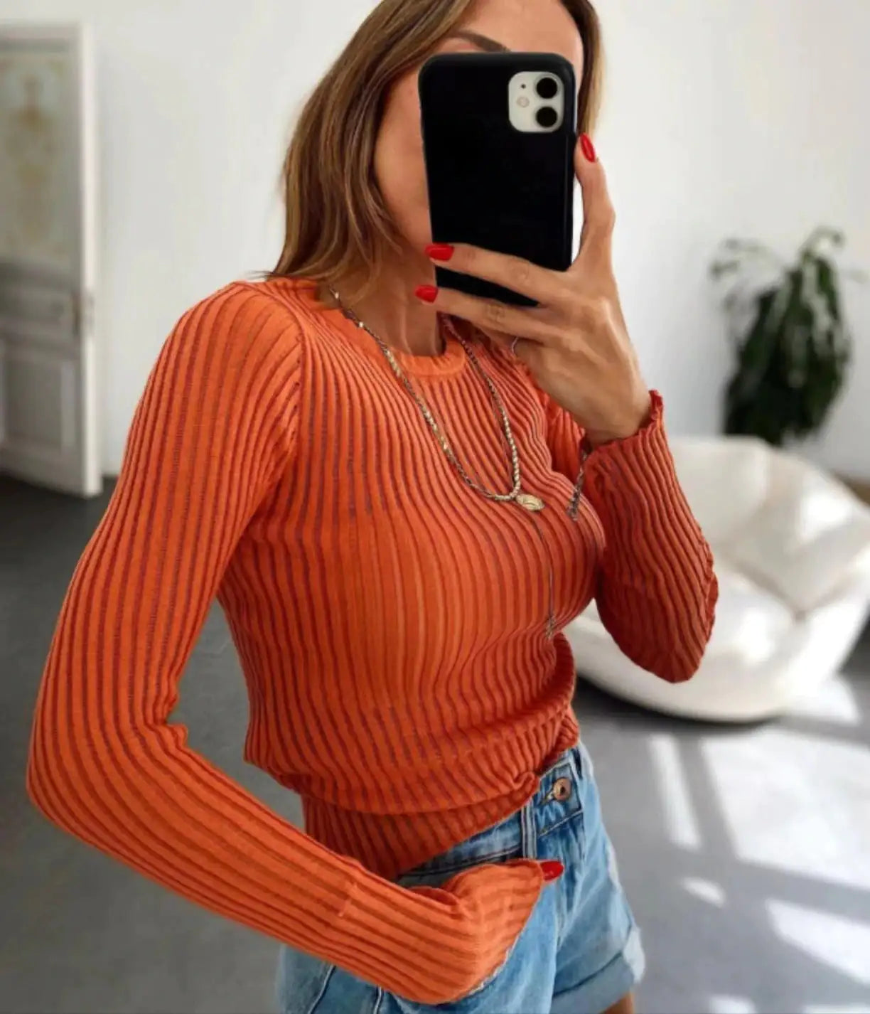 Hailey Ribbed Long Sleeve Top