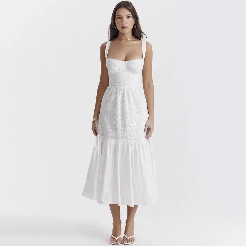 Nora Linen Midi Summer Dress